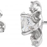 Platinum Natural White Sapphire & 1/6 CTW Natural Diamond Halo-Style Earrings - 87092