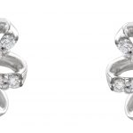 Platinum Natural White Sapphire & 1/6 CTW Natural Diamond Halo-Style Earrings - 87092