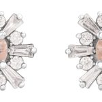 14K White Natural Pink Morganite & 3/4 CTW Natural Diamond Earrings - 86982