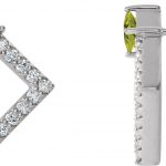 Platinum Natural Peridot & 1/3 CTW Natural Diamond Earrings - 86889