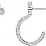 14K White 1/2 CTW Natural Diamond Hoop Earrings - 86806