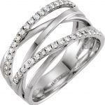 14K White 1/3 CTW Natural Diamond Criss-Cross Ring - 64394