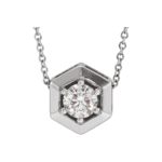 Platinum 1/2 CT Natural Diamond Geometric 16-18" Necklace - 87125