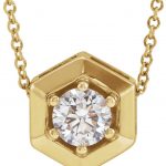 14K Yellow 1/2 CT Natural Diamond Geometric 16-18" Necklace - 87125