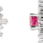 14K White Natural Pink Tourmaline & 3/4 CTW Natural Diamond Earrings - 86982