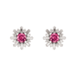 Platinum Natural Pink Tourmaline & 3/4 CTW Natural Diamond Earrings - 86982