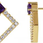 14K Yellow Natural Amethyst & 1/3 CTW Natural Diamond Earrings - 86889