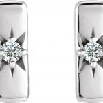 14K White .07 CTW Lab-Grown Diamond Starburst Bar Earrings - 87144