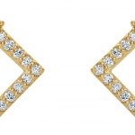 14K Yellow Natural White Sapphire & 1/3 CTW Natural Diamond Earrings - 86889