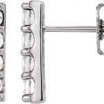 Sterling Silver 1/2 CTW Natural Diamond Bar Earrings - 86951