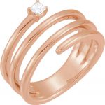 14K Rose 1/10 CTW Natural Diamond Freeform Ring - 123137