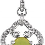 14K White Natural Peridot & .015 CTW Natural Diamond 18" Necklace - 85322