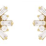 14K Yellow Natural Mexican Fire Opal & 3/4 CTW Natural Diamond Earrings - 86982