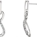 14K White 1/10 CTW Natural Diamond Infinity-Inspired Earrings - 651090