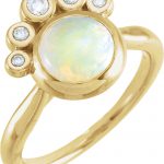 14K Yellow Opal & 1/8 CTW Diamond Ring - 72052