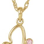 14K Yellow 2 mm Natural Pink Tourmaline Butterfly 18" Necklace - 85454