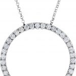 14K White 1 CTW Natural Diamond Circle 18" Necklace - 65831