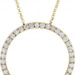 14K Yellow 1 CTW Natural Diamond Circle 18" Necklace - 65831