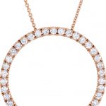 14K Rose 1 CTW Natural Diamond Circle 18" Necklace - 65831