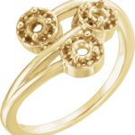 14K Yellow 3/8 CTW Natural Diamond Three-Stone Ring - 122213