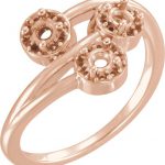 14K Rose 3/8 CTW Natural Diamond Three-Stone Ring - 122213