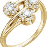 14K Yellow 3/8 CTW Natural Diamond Three-Stone Ring - 122213