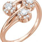 14K Rose 3/8 CTW Natural Diamond Three-Stone Ring - 122213