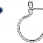 Platinum Natural Blue Sapphire & 1/4 CTW Natural Diamond J-Hoop Earrings - 86806