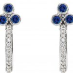 Platinum Natural Blue Sapphire & 1/4 CTW Natural Diamond J-Hoop Earrings - 86806