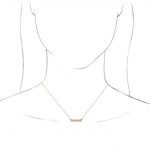 14K Rose 1/5 CTW Natural Diamond Bar 16-18" Necklace - 86609