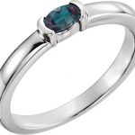 14K White Lab-Grown Alexandrite Family Stackable Ring - 71355