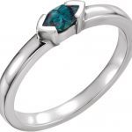 14K White Lab-Grown Alexandrite Family Stackable Ring - 71354