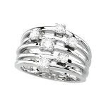 14K White 1/2 CTW Natural Diamond Right Hand Ring - 63261