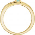 14K Yellow Natural Emerald Family Stackable Ring - 71469