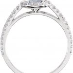 14K White 6.5 mm Round Forever One™ Moissanite & 3/8 CTW Diamond Ring - 651102