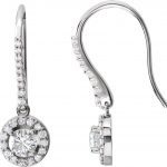 14K White 1 CTW Natural Diamond Halo-Style Earrings - 651147