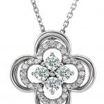 Platinum 1/3 CTW Natural Diamond Clover 18" Necklace - 86369