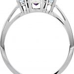 14K White Natural Amethyst & .08 CTW Natural Diamond Ring - 68754