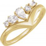 14K Yellow 1/2 CTW Lab-Grown Diamond V Ring - 688822