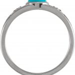 Platinum Natural Turquoise & .05 CTW Natural Diamond Ring - 72105