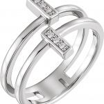 Platinum .06 CTW Natural Diamond Bar Ring - 122823