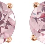 14K Rose 5 mm Natural Pink Morganite Stud Earrings - 1874