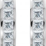 Platinum 9/10 CTW Natural Diamond Hoop Earrings - 86563