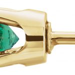 14K Yellow Natural Emerald Earrings - 88121