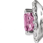 Platinum 4 mm Natural Pink Sapphire & 1/10 CTW Natural Diamond Earrings - 86509