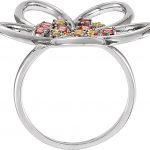 14K White Peridot & Pink Tourmaline Floral-Inspired Ring - 71584