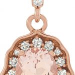 14K Rose Natural Peach Morganite & 1/6 CTW Natural Diamond Pendant - 86389