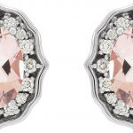 Platinum Natural Peach Morganite & 1/3 CTW Diamond Earrings - 86338