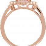 14K Rose Natural Peach Morganite & 1/3 CTW Natural Diamond Ring - 71873