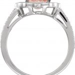 Platinum Natural Peach Morganite & 1/3 CTW Natural Diamond Ring - 71873